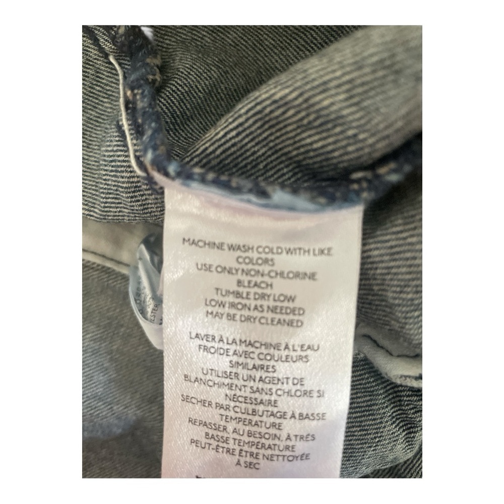 We The Free Throwback Blue Denim & Knit Raw Hem Jacket/Hoodie - Picture 5 of 7